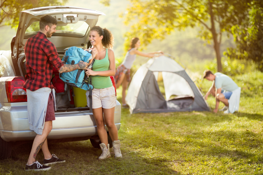 famille au camping pres de Carcassonne